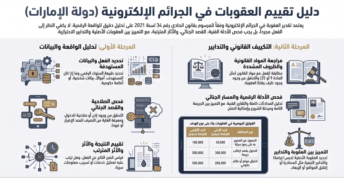 كيف تُقدر العقوبة المحتملة في قضية إلكترونية؟