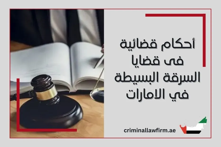 أحكام قضائية فى قضايا السرقة البسيطة في الامارات