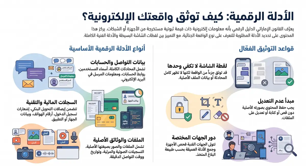 ما الأدلة التي تساعد على تحديد نوع الواقعة؟